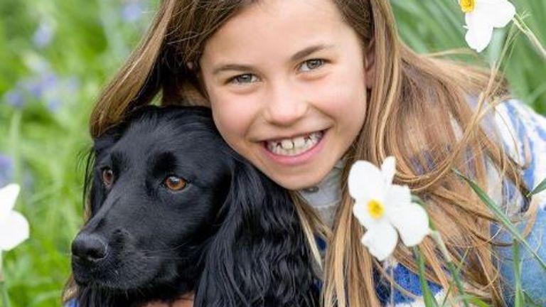 New photo of Princess Charlotte with family dog - as William and Kate thank people for birthday wishes
