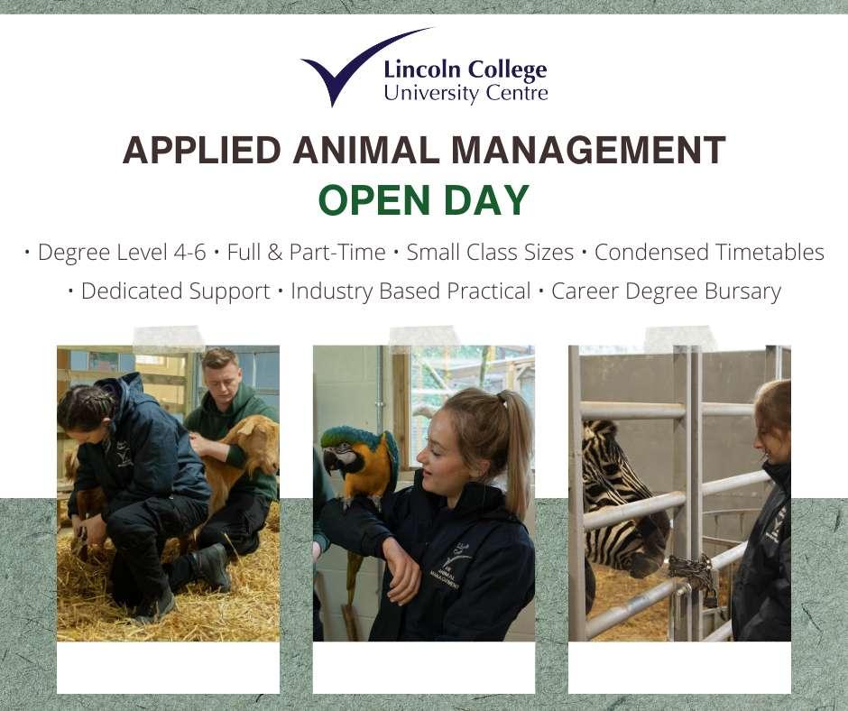 ANIMAL MANAGEMENT CAREER DEGREES OPEN DAY