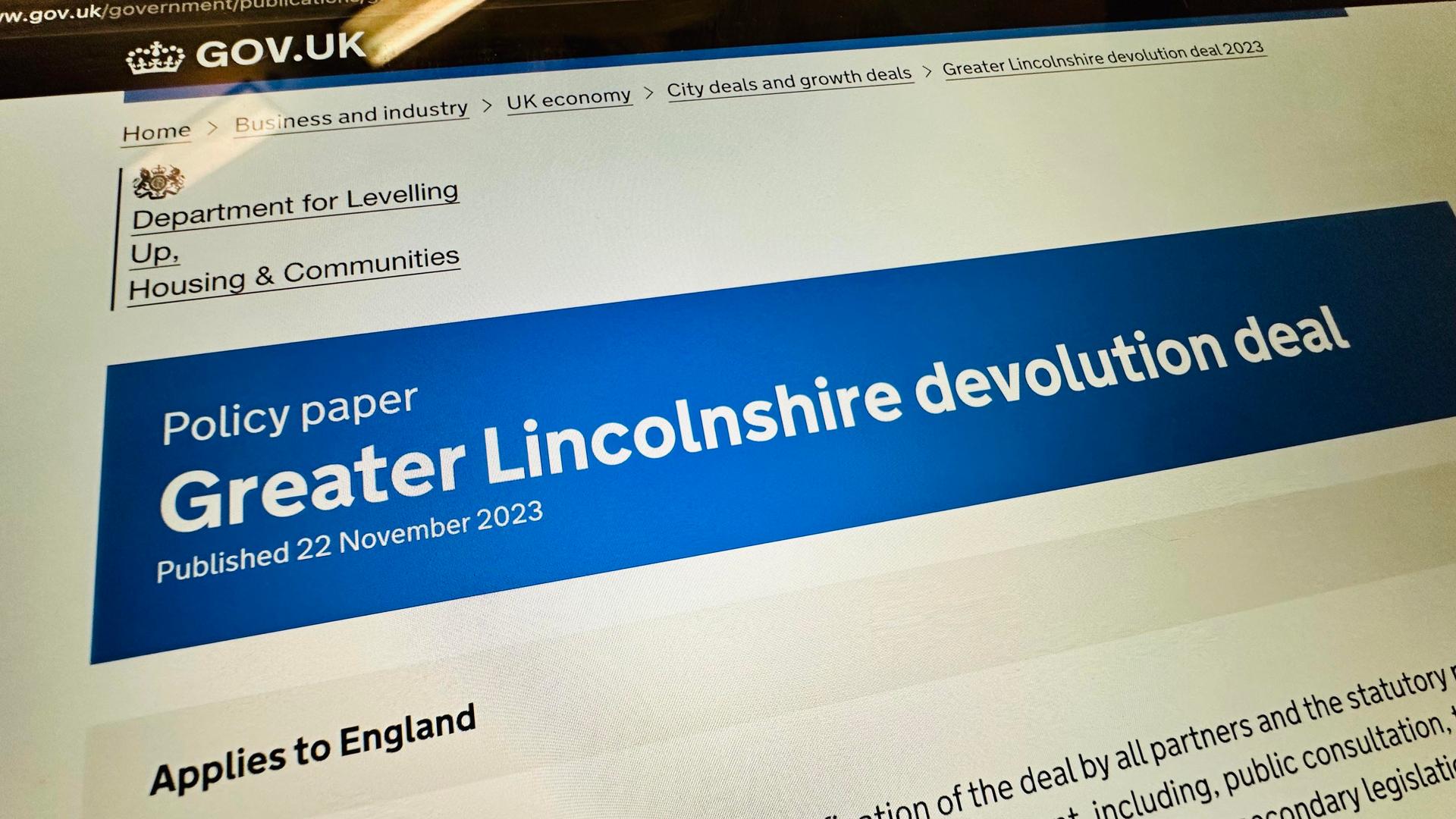 Greater Lincolnshire's future mayor: Empowered yet restrained by devolution deal bureaucracy